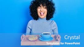  Presentation with middle east - Slide deck featuring young-middle-east-woman-holding background and a teal colored foreground