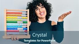  Presentation with middle east - Slides with young-middle-east-woman-holding background and a ocean colored foreground