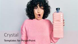  Presentation with middle east - PPT theme with young-middle-east-woman-holding background and a lemonade colored foreground