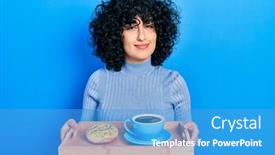  Presentation with middle east - Slide deck enhanced with young-middle-east-woman-holding background and a teal colored foreground