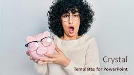  Presentation with middle east - Presentation with young-middle-east-woman-holding background and a  colored foreground