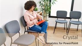  Presentation with middle east - Slides enhanced with young-middle-east-woman-looking background and a coral colored foreground