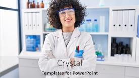  Presentation with middle east - Presentation enhanced with young-middle-east-woman-scientist background and a light gray colored foreground