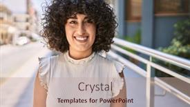  Presentation with middle east - Presentation having young-middle-east-woman-smiling background and a coral colored foreground