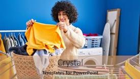  Presentation with middle east - Slides featuring young-middle-east-woman-smiling background and a coral colored foreground