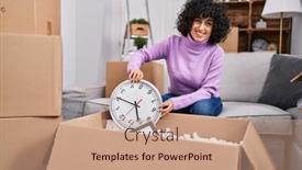  Presentation with middle east - Presentation theme featuring young-middle-east-woman-smiling background and a coral colored foreground