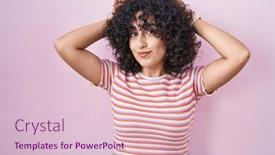  Presentation with middle east - Slides having young-middle-east-woman-standing background and a lemonade colored foreground