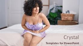  Presentation with middle east - Slide deck with young-middle-east-woman-suffering background and a coral colored foreground