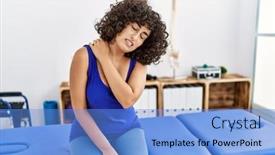  Presentation with middle east - Presentation featuring young-middle-east-woman-touching background and a light blue colored foreground