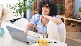  Presentation with middle east - PPT theme consisting of young-middle-east-woman-using background and a  colored foreground