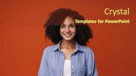  Presentation with upwards - Slides with young-middle-eastern-woman background and a tawny brown colored foreground