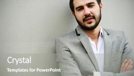  Presentation with eastern - Beautiful presentation design featuring young middle eastern young attractive male model posing backdrop and a gray colored foreground