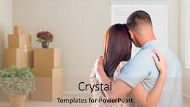  Presentation with military drons - Theme featuring young military couple facing empty background and a coral colored foreground