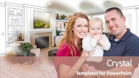  Presentation with military family - Colorful slide deck enhanced with young military family in front backdrop and a coral colored foreground