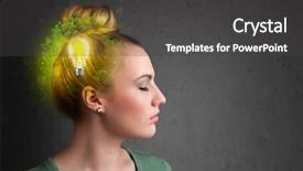  Presentation with green energy - Presentation theme featuring young mind thinking of green eco energy with lightbulb on grungy background background and a dark gray colored foreground