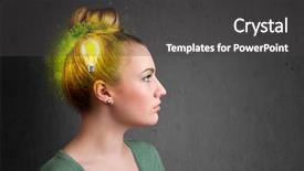  Presentation with green energy - Beautiful slides featuring young mind thinking of green backdrop and a dark gray colored foreground