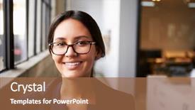  Presentation with racing diversity race ethnicity - Presentation theme consisting of young mixed race businesswoman wearing background and a red colored foreground