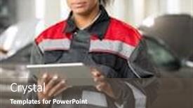  Presentation with race car - Slide set featuring young-mixed-race-female-car background and a dark gray colored foreground