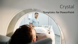 Presentation with moving patient - Cool new theme with young-mixed-race-male-doctor backdrop and a light gray colored foreground