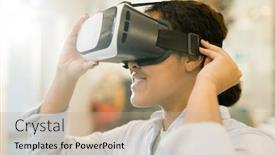  Presentation with race - PPT theme enhanced with young-mixed-race-woman-taking background and a coral colored foreground