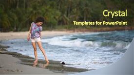  Presentation with race - Amazing theme having young mixed race woman walking backdrop and a tawny brown colored foreground