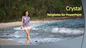  Presentation with race - PPT layouts consisting of young mixed race woman walking background and a tawny brown colored foreground