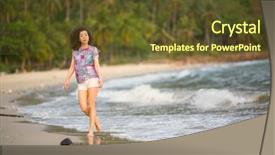  Presentation with race - Presentation theme consisting of young mixed race woman walking background and a tawny brown colored foreground