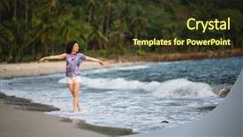  Presentation with walking dead - Beautiful slide deck featuring young mixed race woman walking backdrop and a tawny brown colored foreground