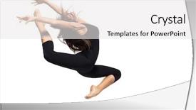  Presentation with ballet - PPT theme having young modern ballet dancer posing background and a white colored foreground