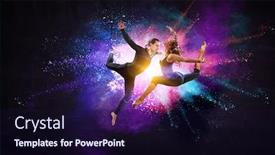  Presentation with ballet - Cool new slide deck with young-modern-ballet-dancers backdrop and a wine colored foreground