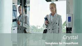  Presentation with modern - Slide deck consisting of young-modern-businesswoman-in-grey background and a  colored foreground