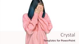  Presentation with sad girl - Colorful PPT layouts enhanced with young-modern-girl-wearing-pink backdrop and a sky blue colored foreground