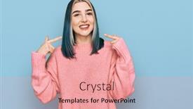  Presentation with wool - PPT theme with young-modern-girl-wearing-pink background and a  colored foreground