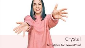  Presentation with pink - PPT layouts consisting of young-modern-girl-wearing-pink background and a  colored foreground
