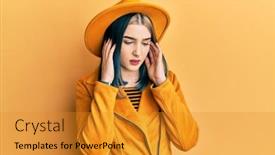  Presentation with yellow music - Slide deck having young-modern-girl-wearing-yellow background and a gold colored foreground