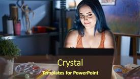  Presentation with blue night - Presentation theme consisting of young-modern-girl-with-blue background and a tawny brown colored foreground