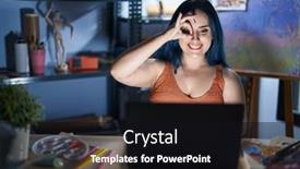  Presentation with blue night - Presentation theme having young-modern-girl-with-blue background and a black colored foreground