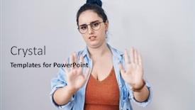  Presentation with forbidden - Presentation consisting of young-modern-girl-with-blue background and a light gray colored foreground