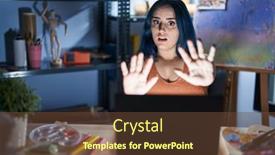  Presentation with blue night - Slides featuring young-modern-girl-with-blue background and a tawny brown colored foreground