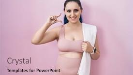  Presentation with pink blue - Slides having young-modern-girl-with-blue background and a lemonade colored foreground