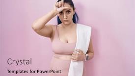  Presentation with pink blue - PPT theme enhanced with young-modern-girl-with-blue background and a lemonade colored foreground