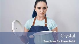  Presentation with apron - Slide deck consisting of young-modern-girl-with-blue background and a ocean colored foreground