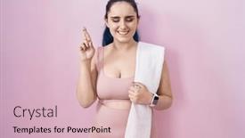  Presentation with blue pink - Presentation having young-modern-girl-with-blue background and a soft green colored foreground