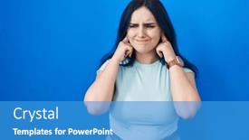  Presentation with blue music - Presentation featuring young-modern-girl-with-blue background and a teal colored foreground