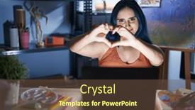  Presentation with blue night - Slide set with young-modern-girl-with-blue background and a tawny brown colored foreground