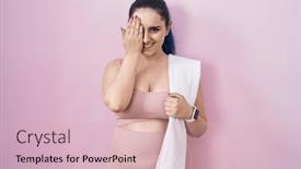  Presentation with blue pink - Theme having young-modern-girl-with-blue background and a lemonade colored foreground