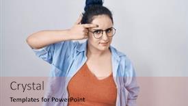  Presentation with infection - Presentation consisting of young-modern-girl-with-blue background and a coral colored foreground