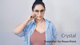  Presentation with lips mouth - PPT layouts with young-modern-girl-with-blue background and a light blue colored foreground