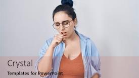  Presentation with hair care - Slide deck with young-modern-girl-with-blue background and a coral colored foreground