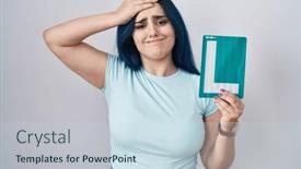  Presentation with driver - PPT theme enhanced with young-modern-girl-with-blue background and a  colored foreground